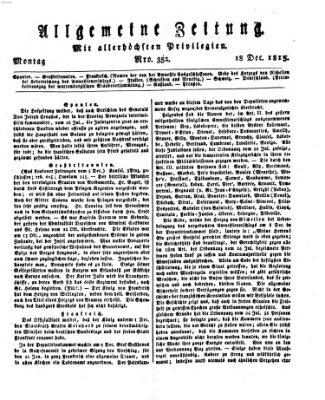 Allgemeine Zeitung Montag 18. Dezember 1815