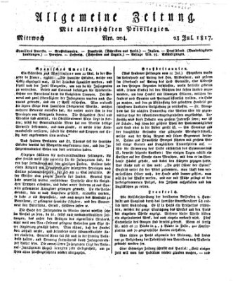 Allgemeine Zeitung Mittwoch 23. Juli 1817
