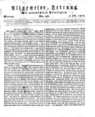 Allgemeine Zeitung Montag 13. Oktober 1817
