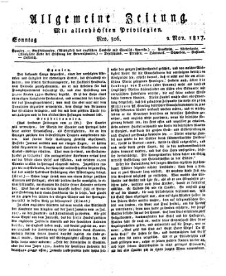 Allgemeine Zeitung Sonntag 2. November 1817