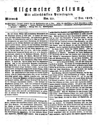 Allgemeine Zeitung Mittwoch 17. Dezember 1817
