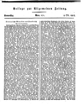 Allgemeine Zeitung Donnerstag 9. Oktober 1817