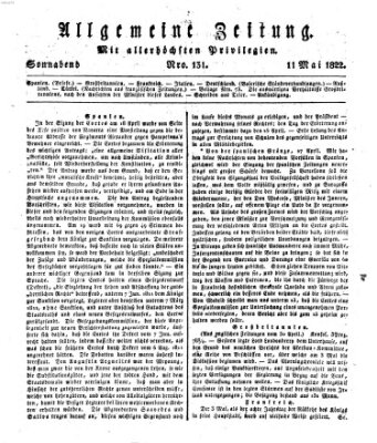 Allgemeine Zeitung Samstag 11. Mai 1822
