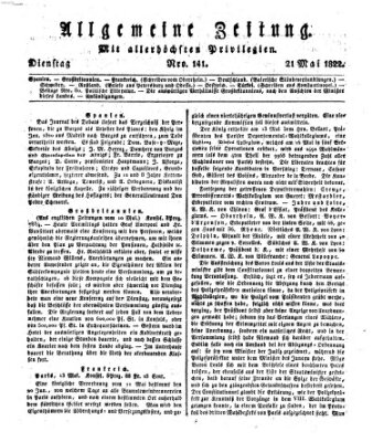 Allgemeine Zeitung Dienstag 21. Mai 1822