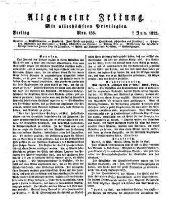 Allgemeine Zeitung Freitag 7. Juni 1822