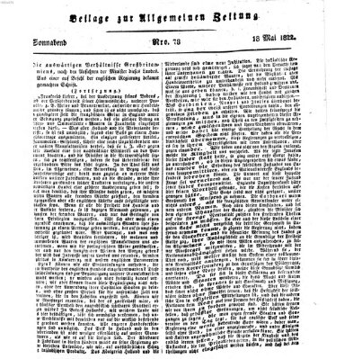 Allgemeine Zeitung Samstag 18. Mai 1822