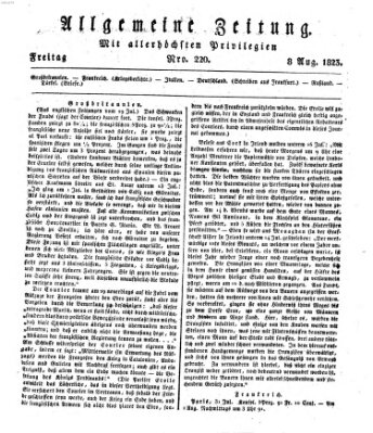 Allgemeine Zeitung Freitag 8. August 1823