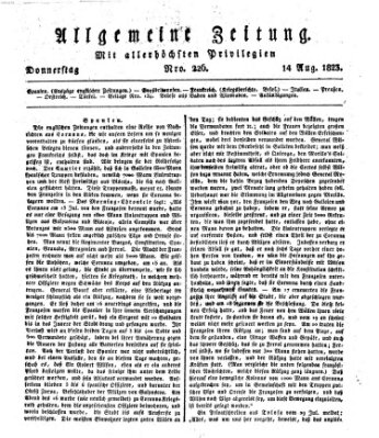 Allgemeine Zeitung Donnerstag 14. August 1823