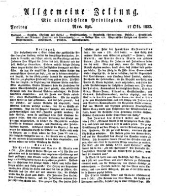 Allgemeine Zeitung Freitag 17. Oktober 1823