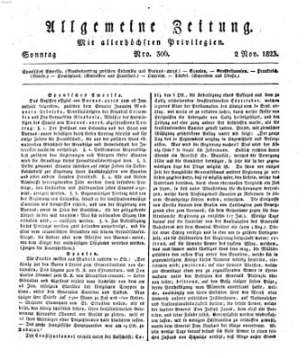 Allgemeine Zeitung Sonntag 2. November 1823