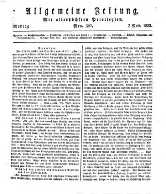 Allgemeine Zeitung Montag 3. November 1823