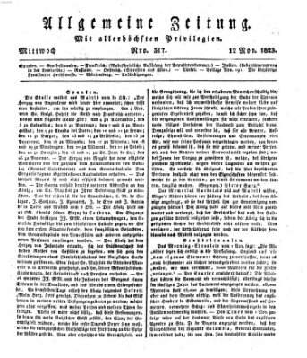 Allgemeine Zeitung Mittwoch 12. November 1823