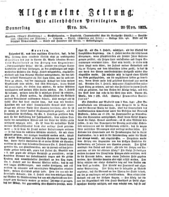 Allgemeine Zeitung Donnerstag 20. November 1823