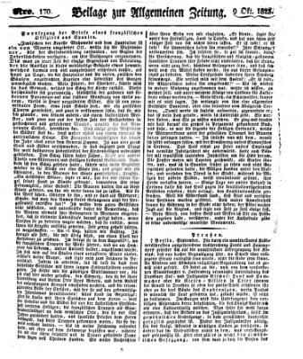 Allgemeine Zeitung Donnerstag 9. Oktober 1823