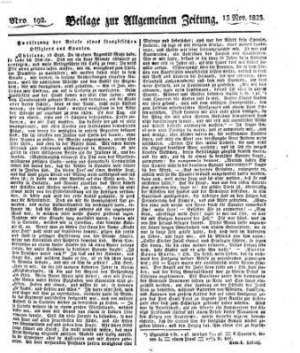 Allgemeine Zeitung Donnerstag 13. November 1823