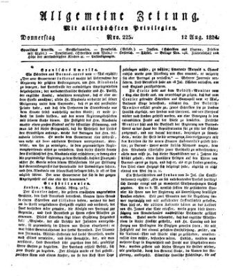Allgemeine Zeitung Donnerstag 12. August 1824