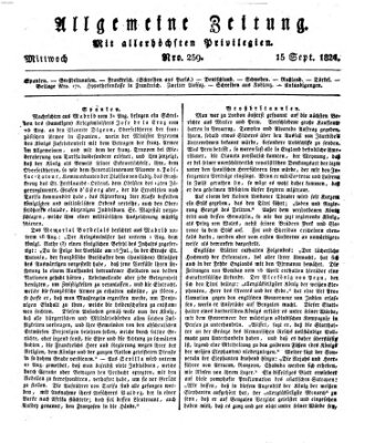 Allgemeine Zeitung Mittwoch 15. September 1824