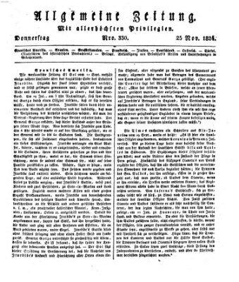 Allgemeine Zeitung Donnerstag 25. November 1824