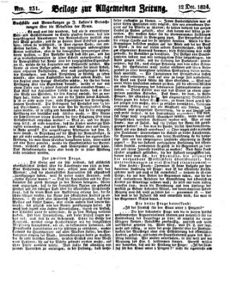 Allgemeine Zeitung Sonntag 12. Dezember 1824