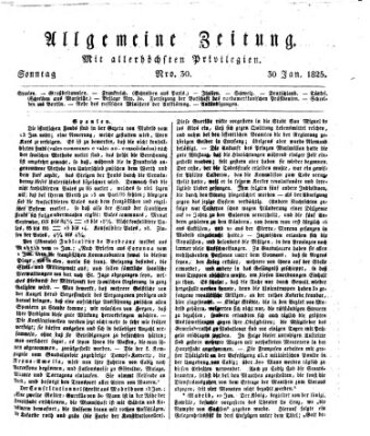 Allgemeine Zeitung Sonntag 30. Januar 1825