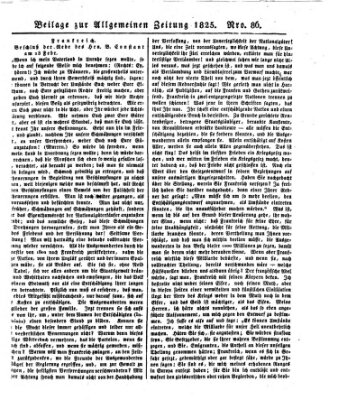 Allgemeine Zeitung Sonntag 27. März 1825