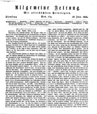 Allgemeine Zeitung Dienstag 28. Juni 1825