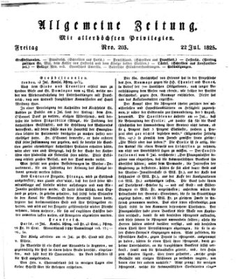 Allgemeine Zeitung Freitag 22. Juli 1825