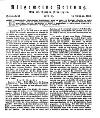 Allgemeine Zeitung Samstag 19. Januar 1828