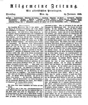 Allgemeine Zeitung Dienstag 29. Januar 1828