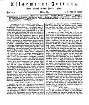 Allgemeine Zeitung Freitag 15. Februar 1828