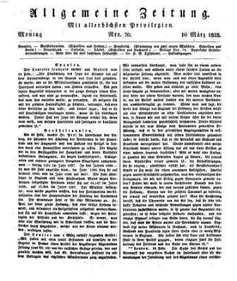Allgemeine Zeitung Montag 10. März 1828