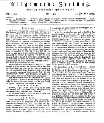 Allgemeine Zeitung Montag 21. Juli 1828
