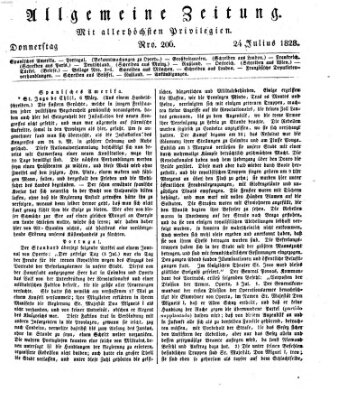 Allgemeine Zeitung Donnerstag 24. Juli 1828