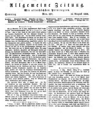 Allgemeine Zeitung Sonntag 24. August 1828