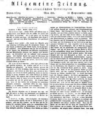 Allgemeine Zeitung Donnerstag 11. September 1828