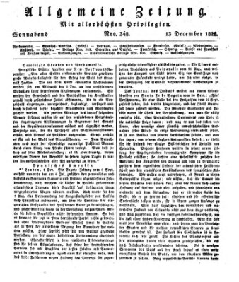 Allgemeine Zeitung Samstag 13. Dezember 1828