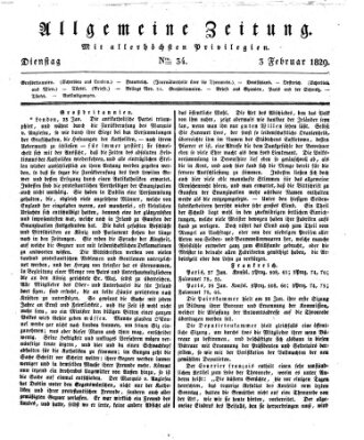 Allgemeine Zeitung Dienstag 3. Februar 1829