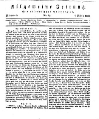 Allgemeine Zeitung Mittwoch 4. März 1829