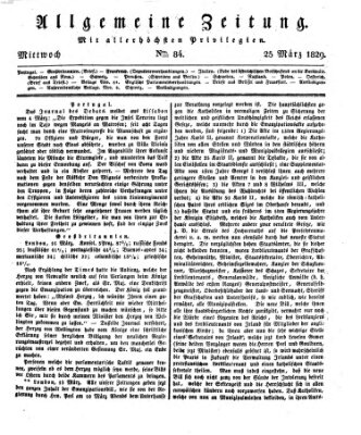 Allgemeine Zeitung Mittwoch 25. März 1829