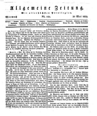 Allgemeine Zeitung Mittwoch 20. Mai 1829