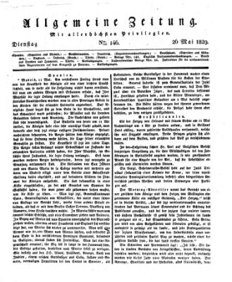 Allgemeine Zeitung Dienstag 26. Mai 1829