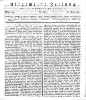 Allgemeine Zeitung Montag 31. Mai 1830
