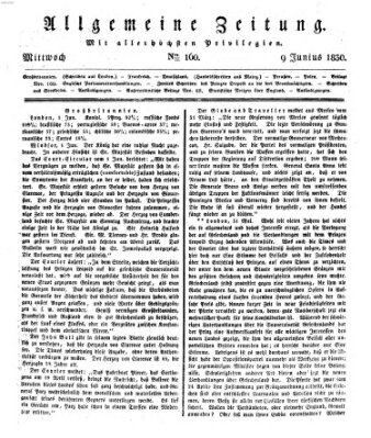 Allgemeine Zeitung Mittwoch 9. Juni 1830