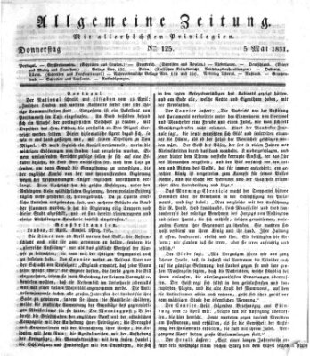 Allgemeine Zeitung Donnerstag 5. Mai 1831