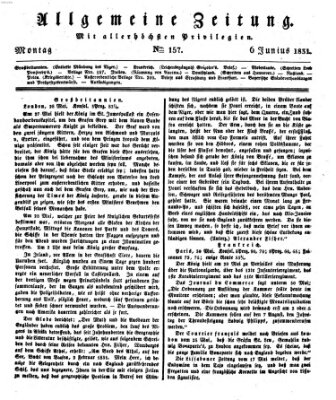 Allgemeine Zeitung Montag 6. Juni 1831