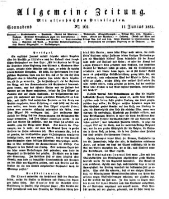 Allgemeine Zeitung Samstag 11. Juni 1831