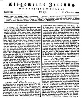 Allgemeine Zeitung Dienstag 25. Oktober 1831