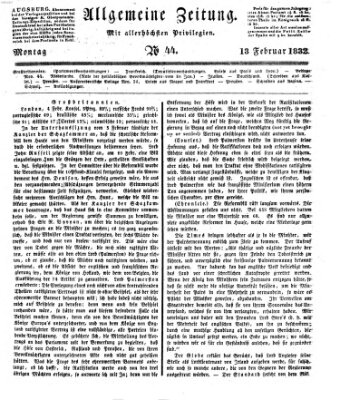 Allgemeine Zeitung Montag 13. Februar 1832