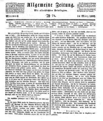Allgemeine Zeitung Mittwoch 14. März 1832