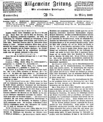 Allgemeine Zeitung Donnerstag 15. März 1832